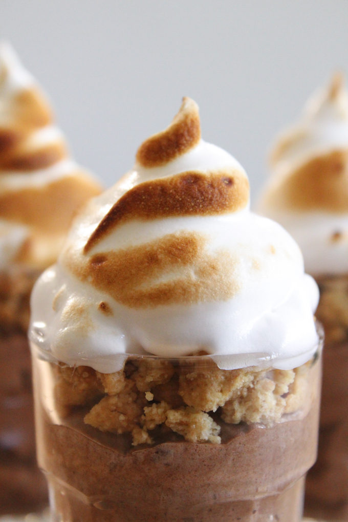 close up view of torched marshmallow topping