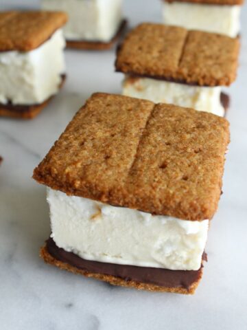 ice cream sandwiches on a marble surface