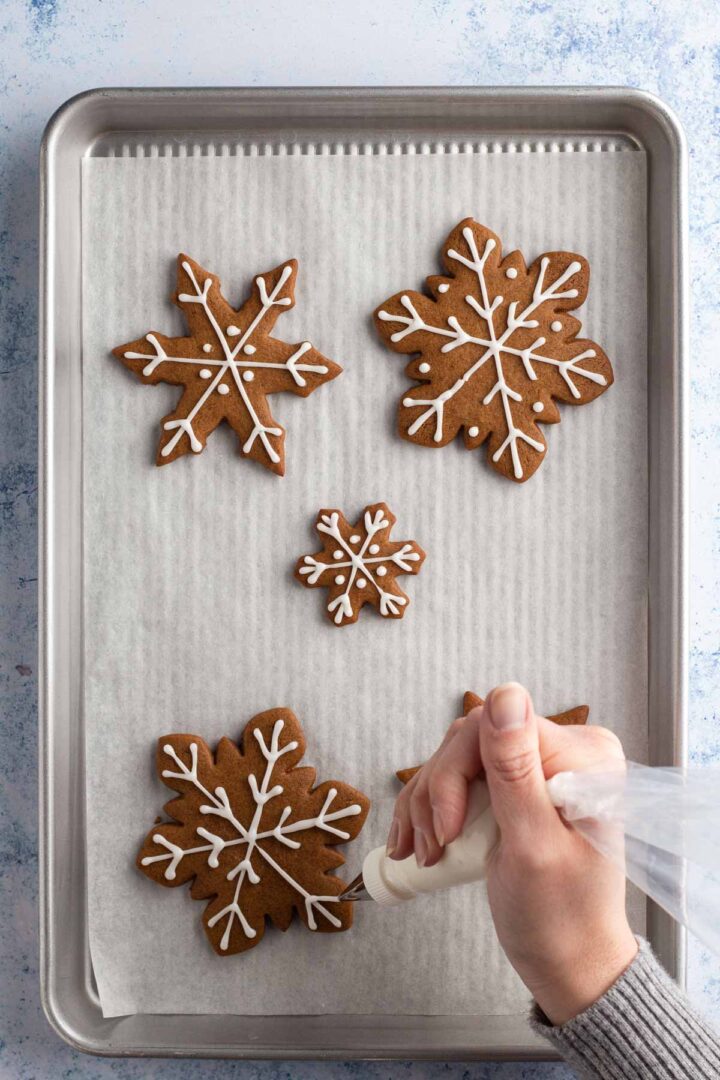 Gingerbread Snowflake Cookies - Always Eat Dessert